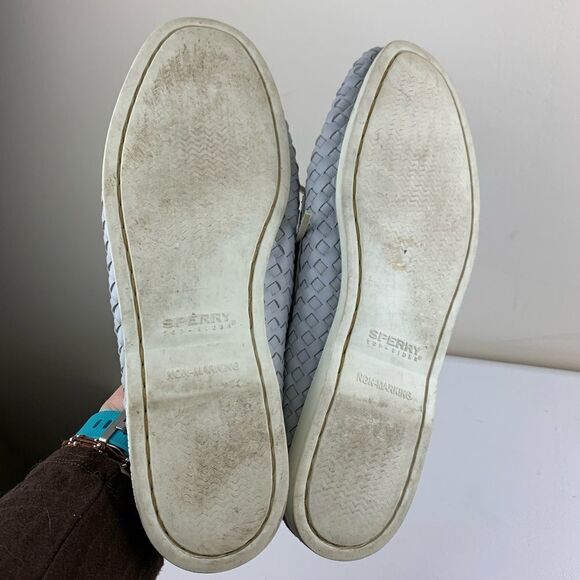 Sperry Top-sider Woven‎ Grey and Metallic Silver Slip-on Boat Shoes  10 - Picture 5 of 5